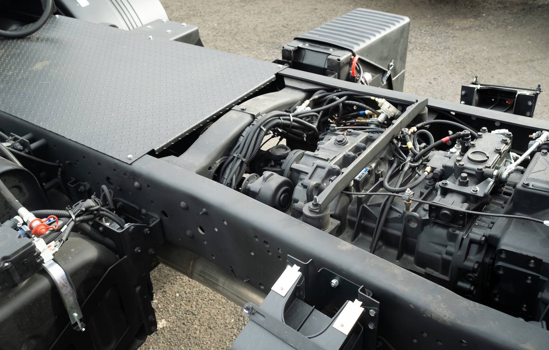 A modified military or security truck